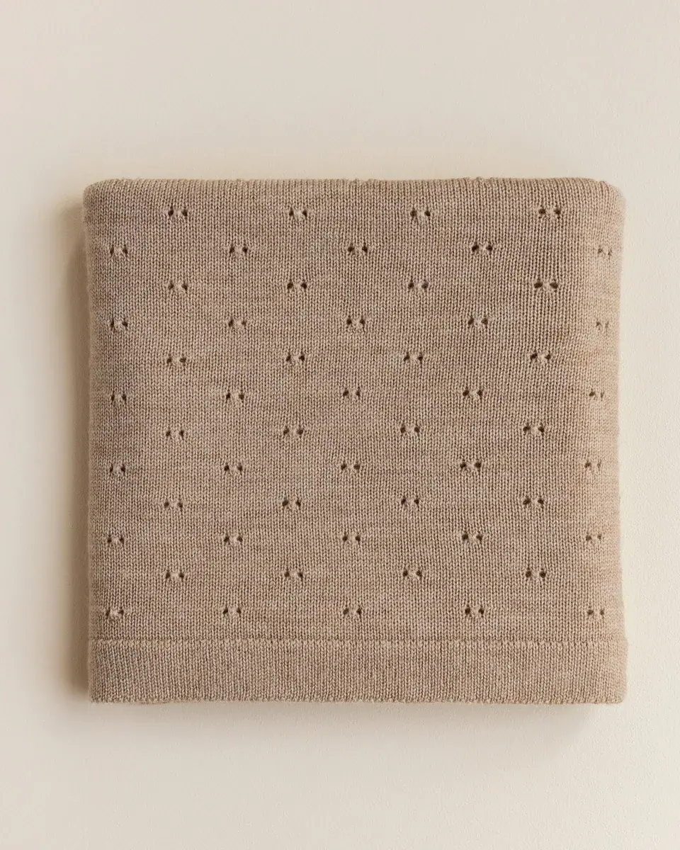 Hvid Babydecke "Bibi" Sand