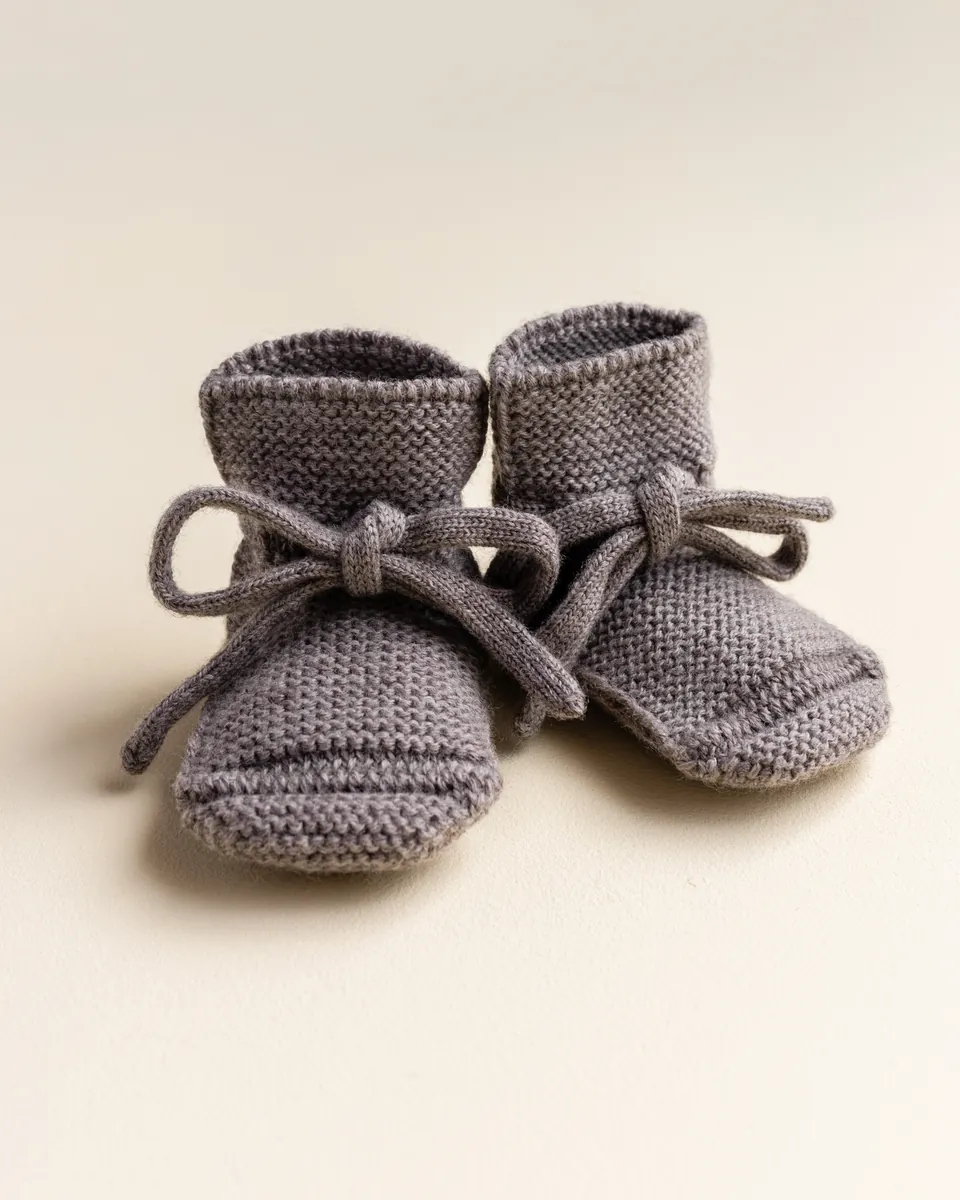 Hvid Babyschuhe Booties Merinowolle | Otter