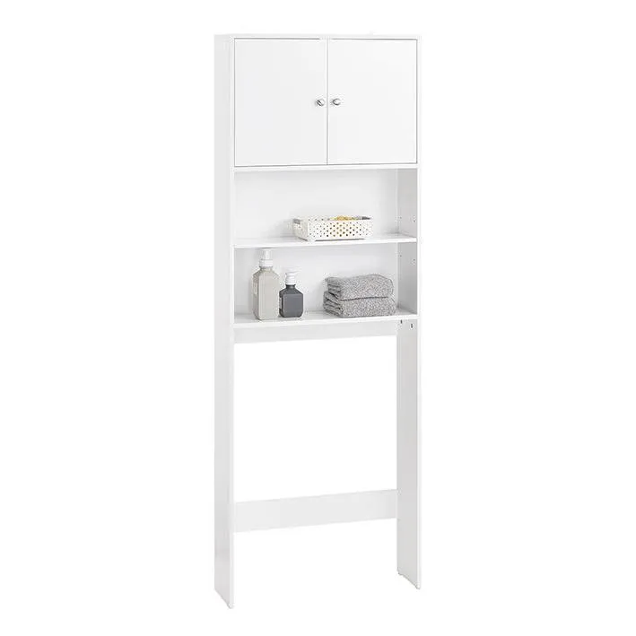 Toilettenregal | Waschmaschinenschrank | Badezimmerregal mit Schrank | Weiss