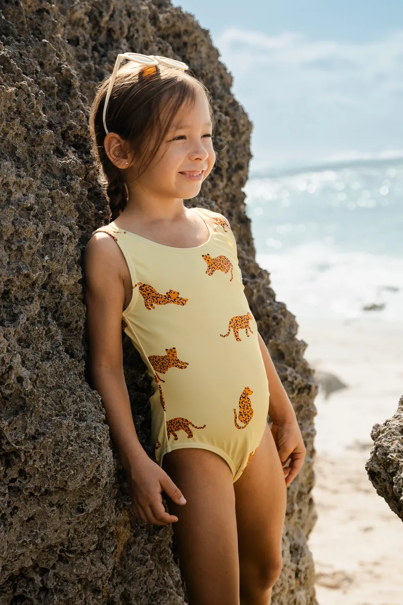Girls Badeanzug - Pink Leo