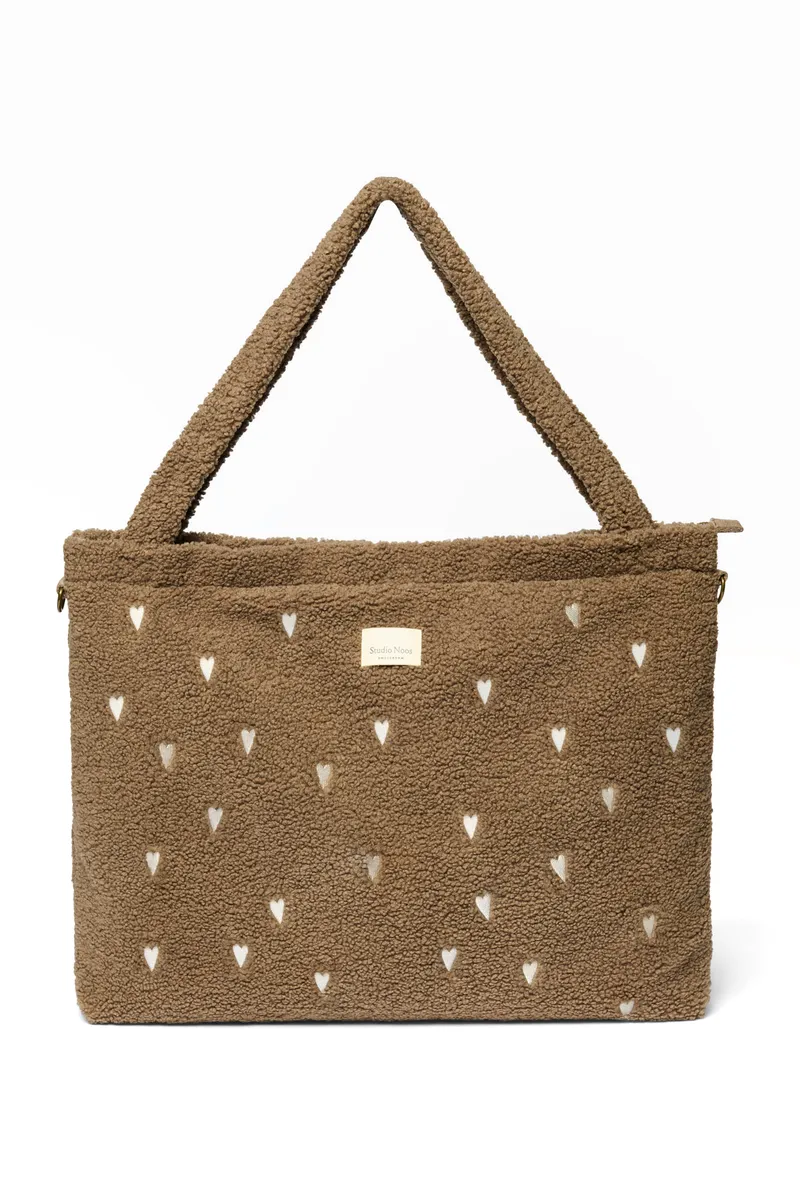 Studio Noos Wickeltasche "Teddy" | Braun Hearts