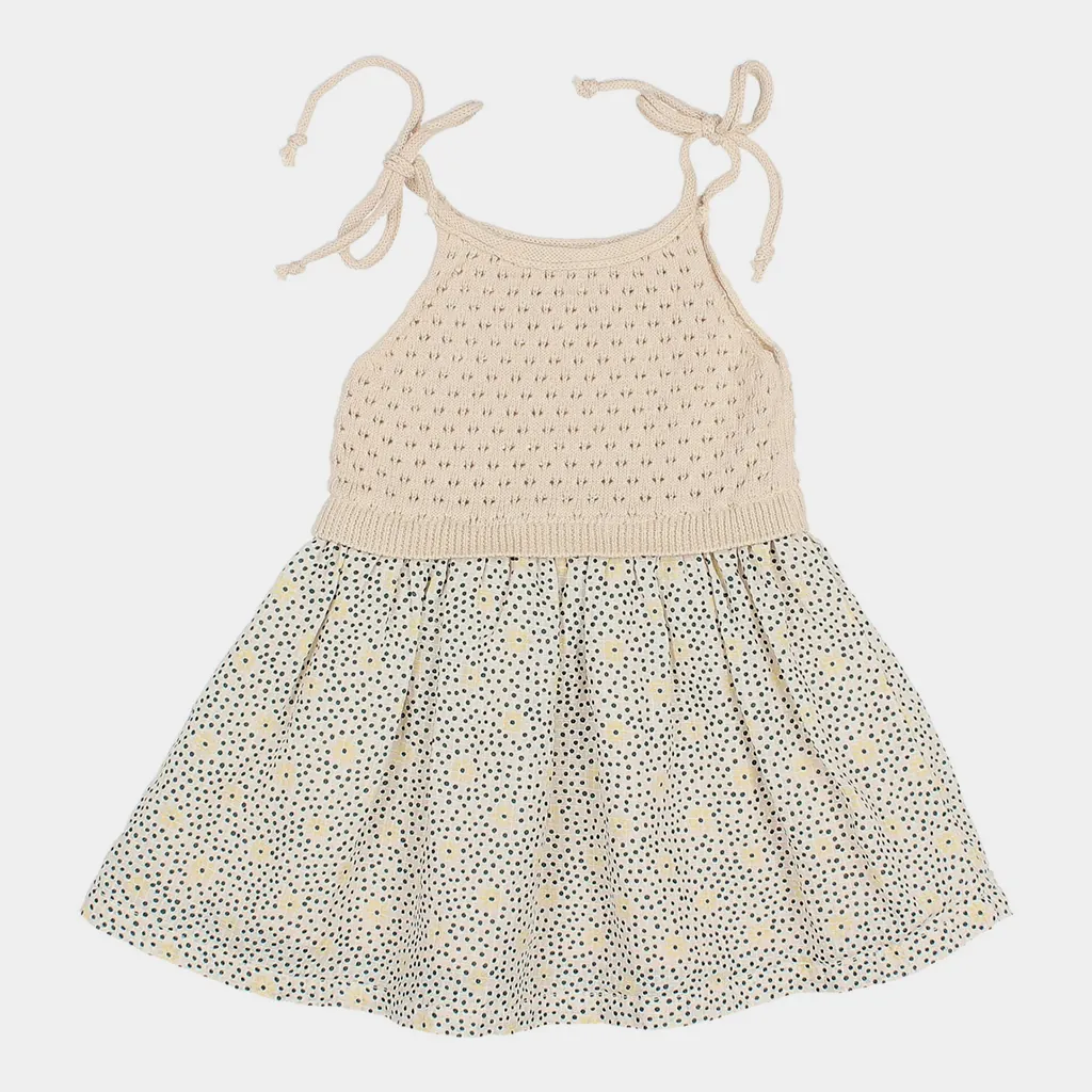 Baby Kleid Flower Dots Sand