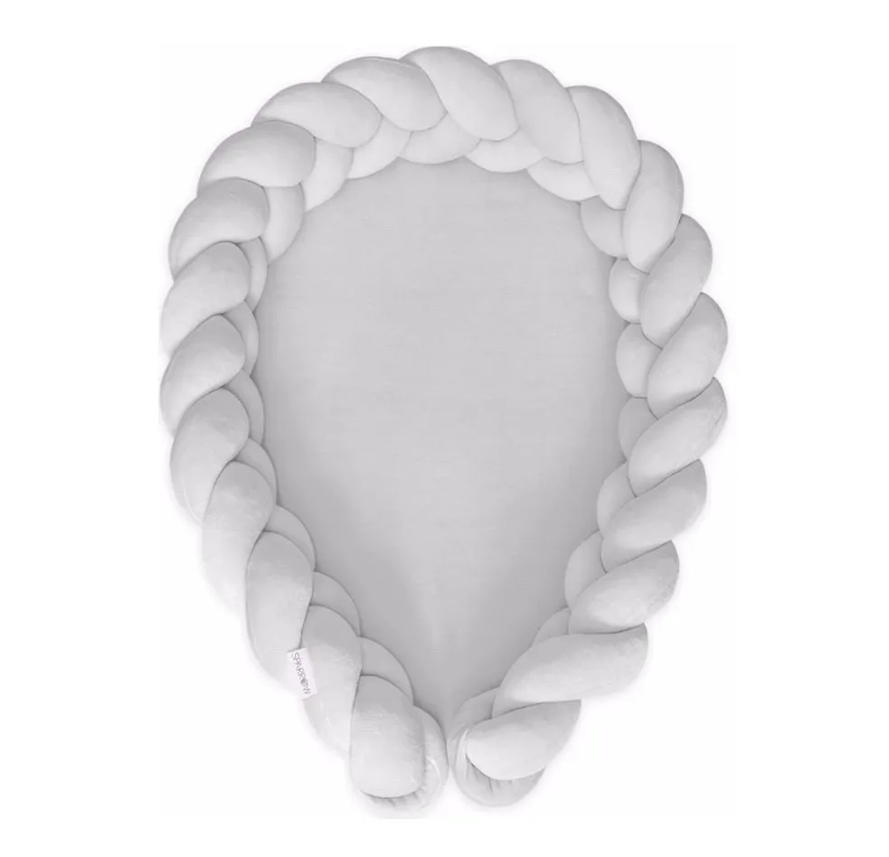 Babynest Bettschlange Hellgrau 2 in 1