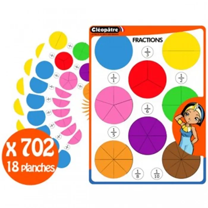 702 GOMMETTES FRACTIONS 8 COULEURS