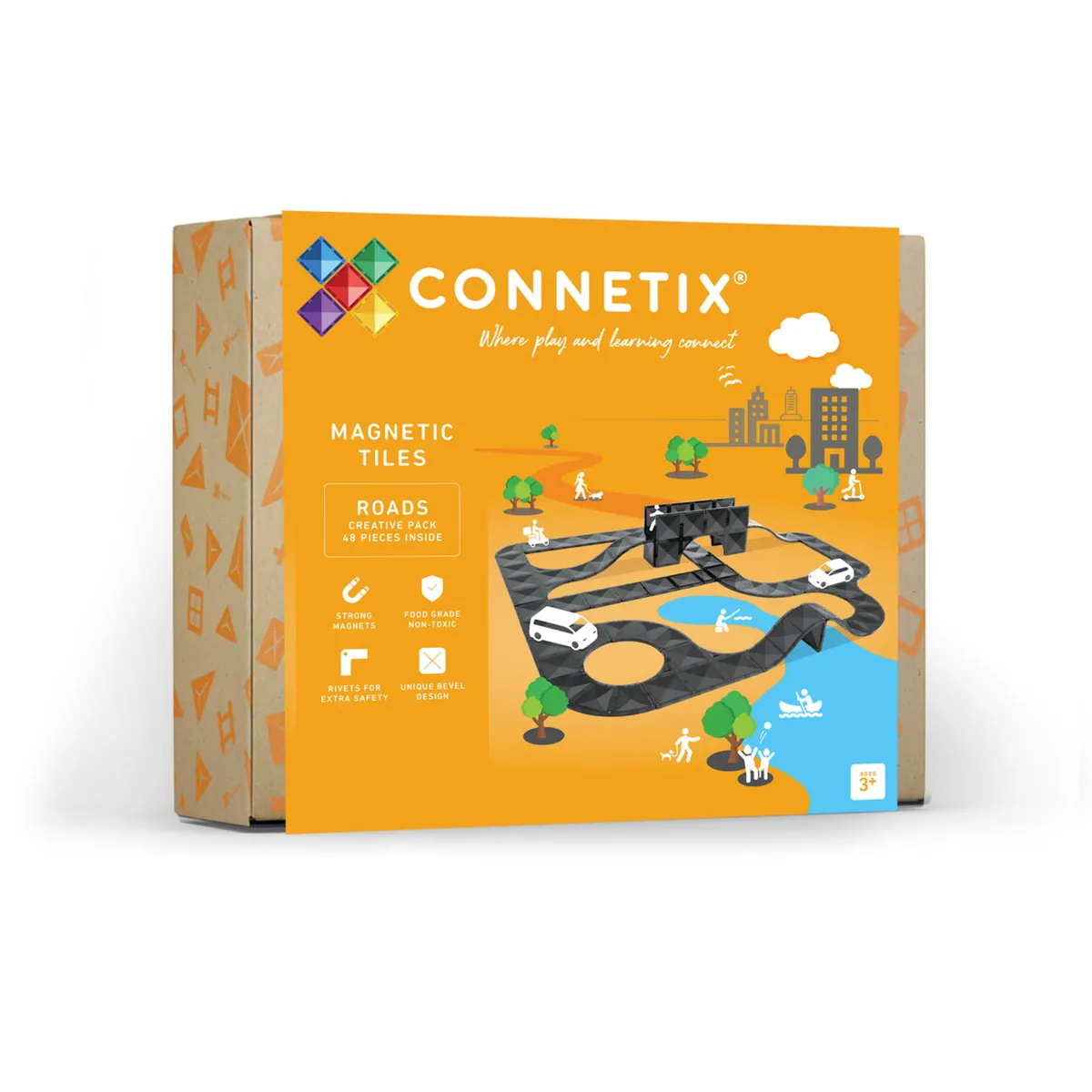 Connetix Magnetbausteine "Creative Roads Pack" 48-teilig