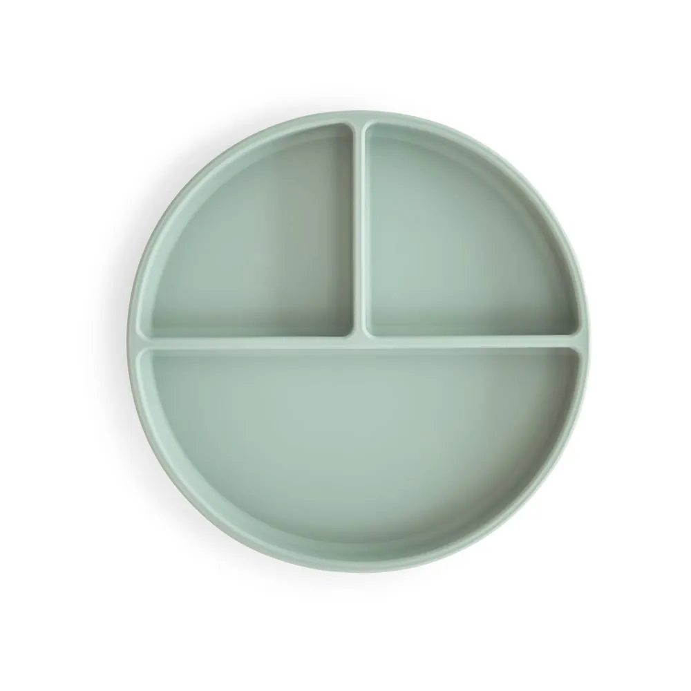 Mushie Silikon Teller mit Saugnapf | Cambridge Blue