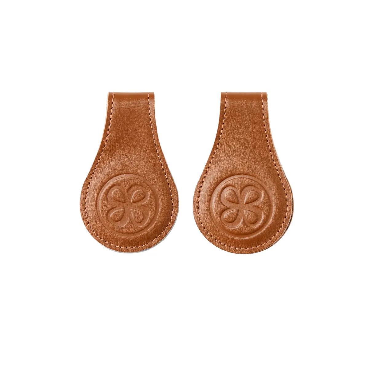 Leder Magnet Clips 2er Set Brown