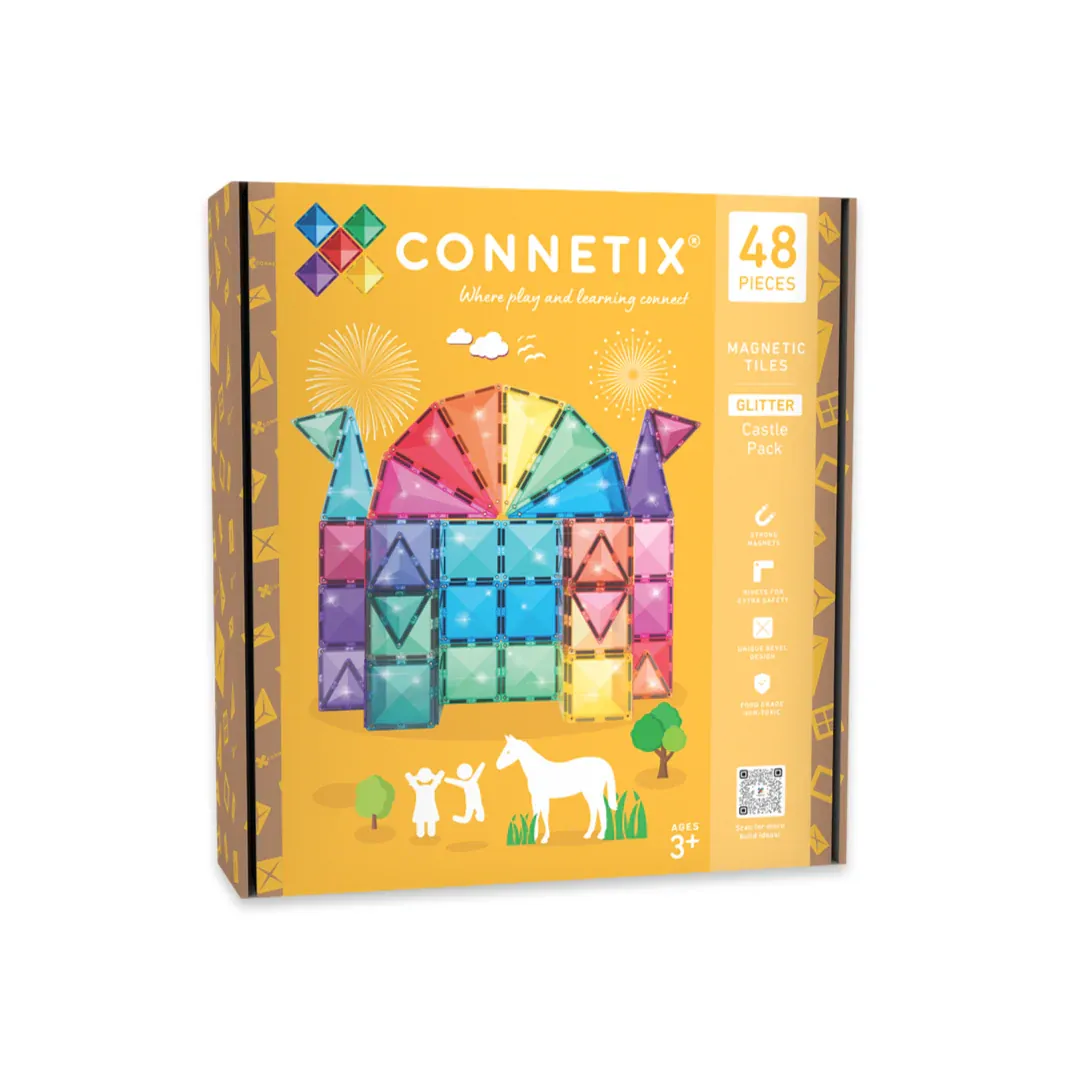 Connetix Magnetbausteine "Glitter Castle Pack", 48-teilig