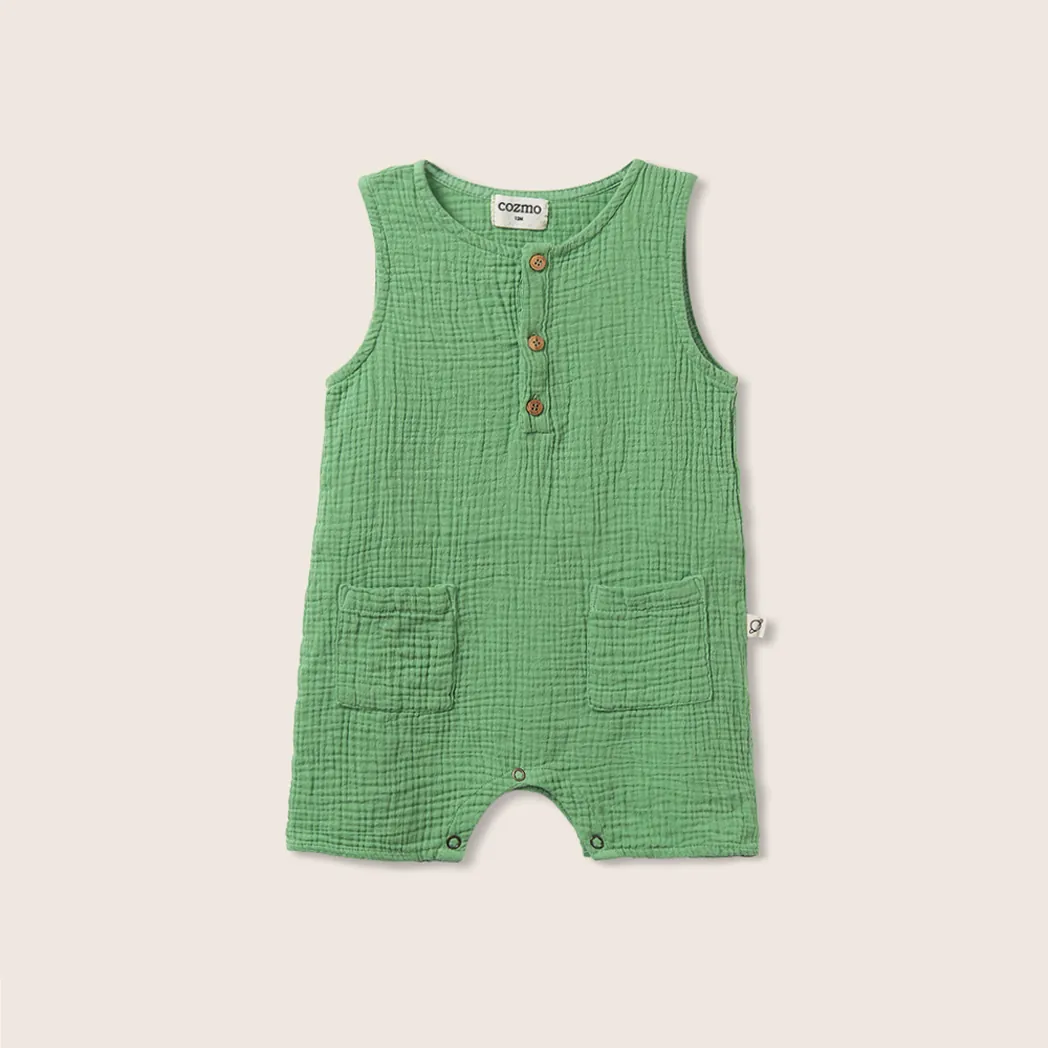 Musselin Jumpsuit Pine green soft