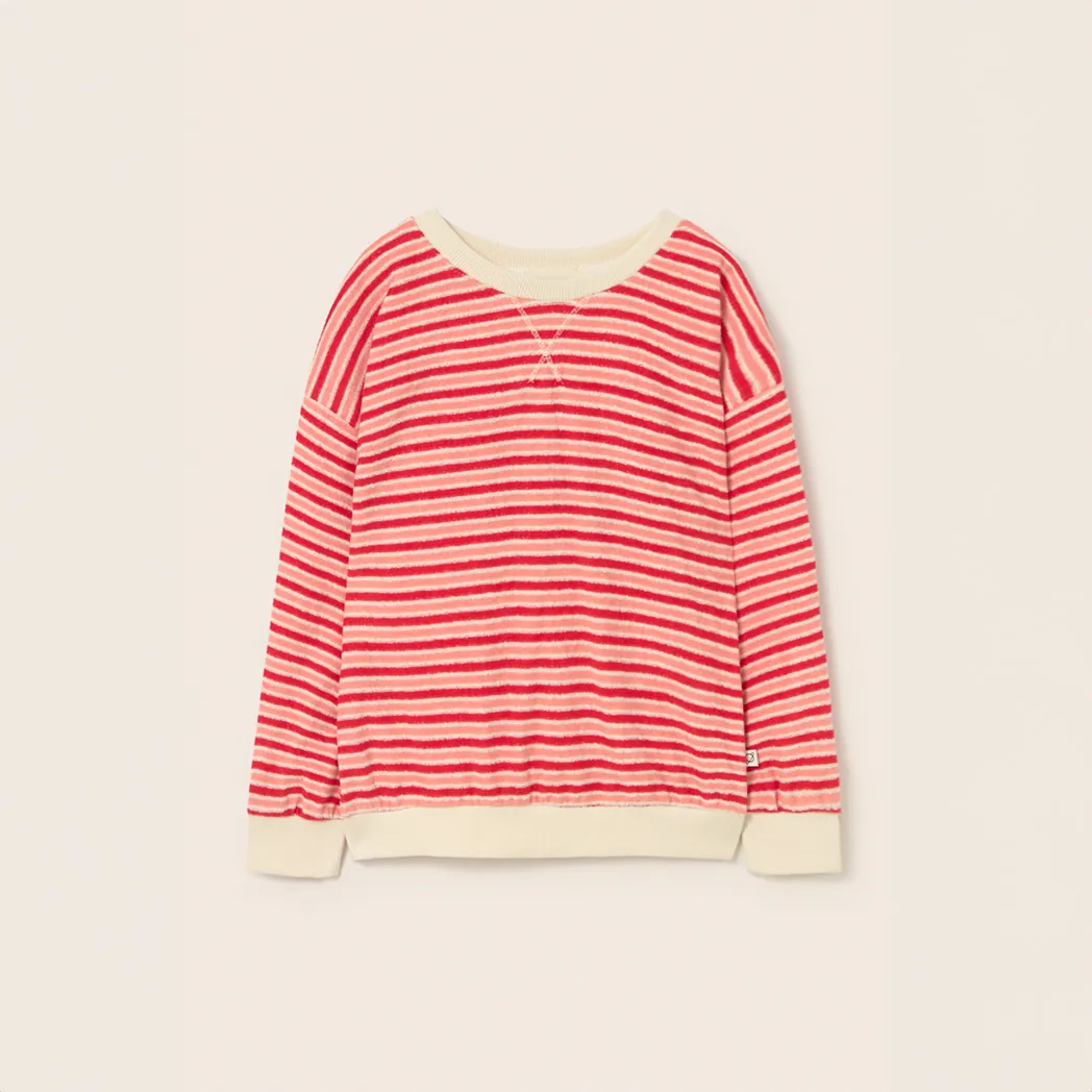 Frottee Pullover Zen pink tomato striped