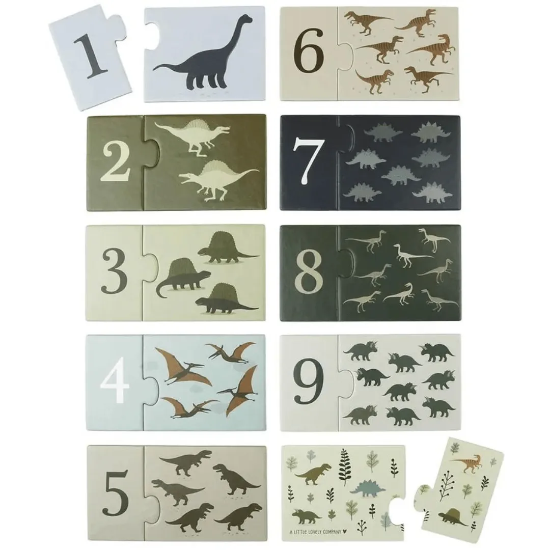 Zahlenpuzzle Dinosaurier