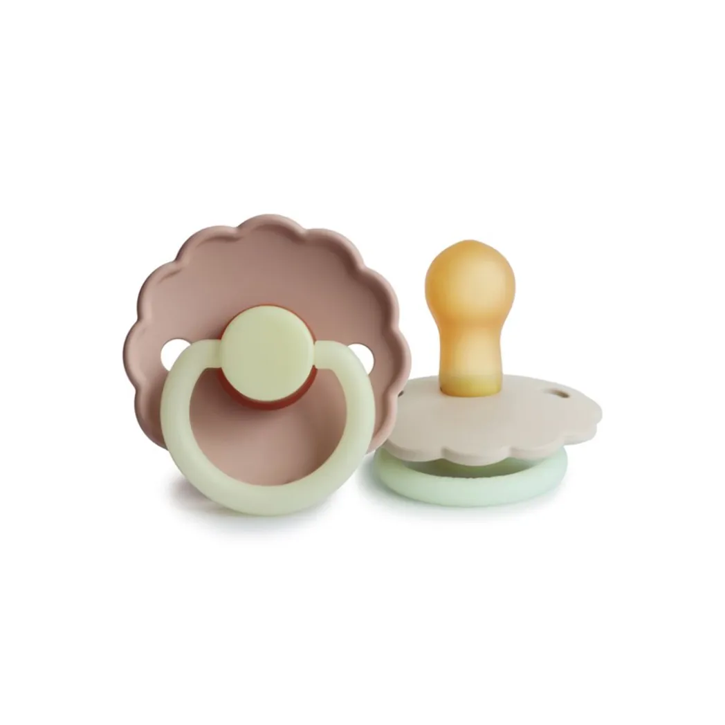 Pacifier 2 Pack Daisy Latex Blush night/ Cream night 0-6 months