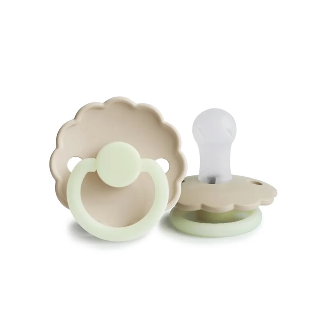 Schnuller Daisy 2er Pack Silikon Cream night/ Croissant night 0-6 Monate