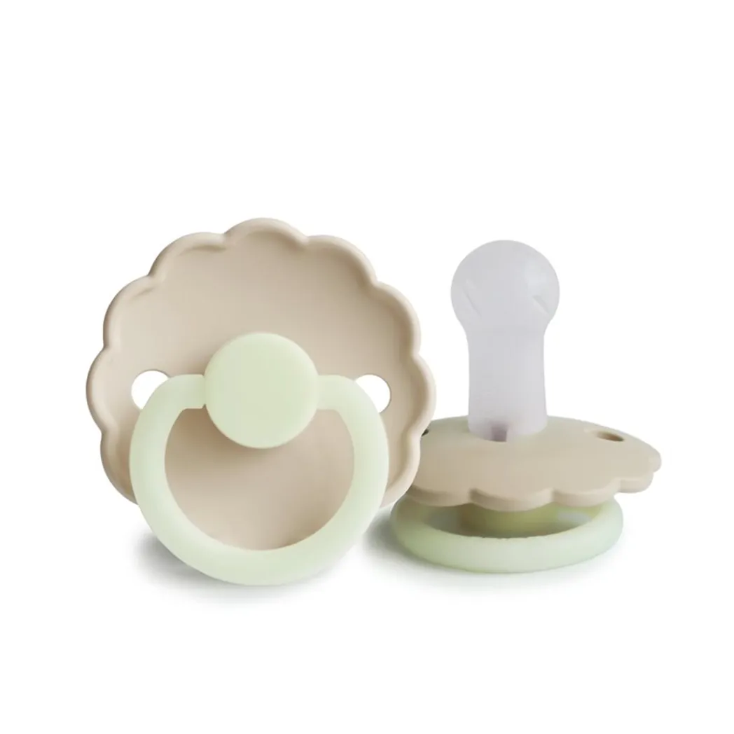 Pacifier Daisy 2 Pack Silicone Cream night/ Croissant night 6-18 months