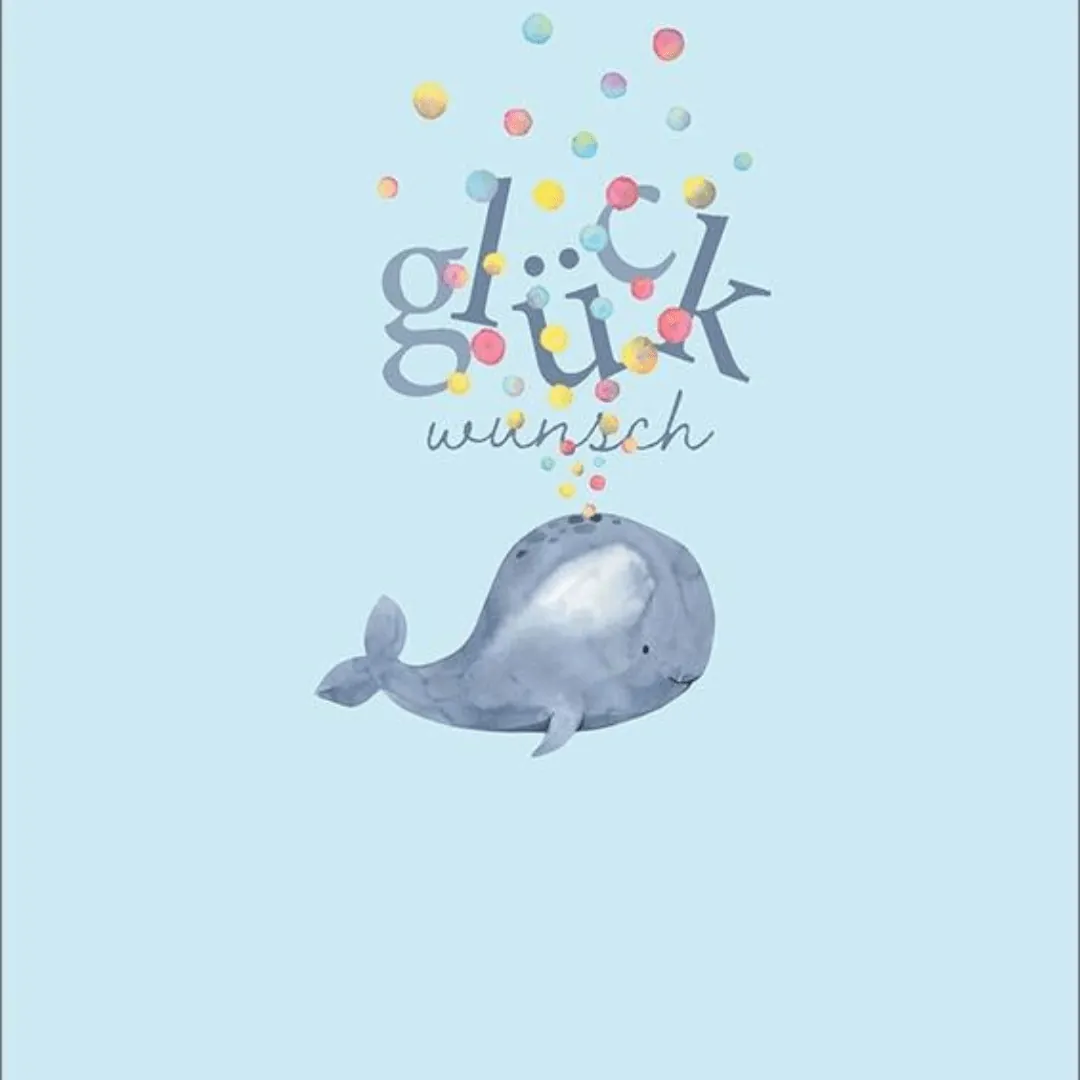 Glückwunschkarte mit Wal