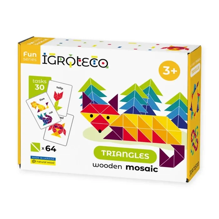 Mosaïque En Bois Triangles 64pcs