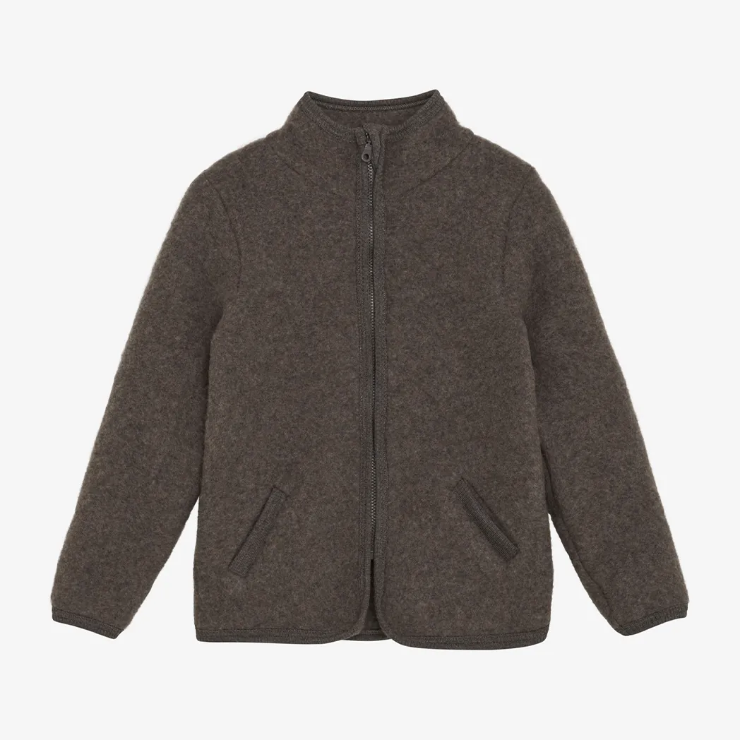 Jacke aus Wollfleece Brown Melange