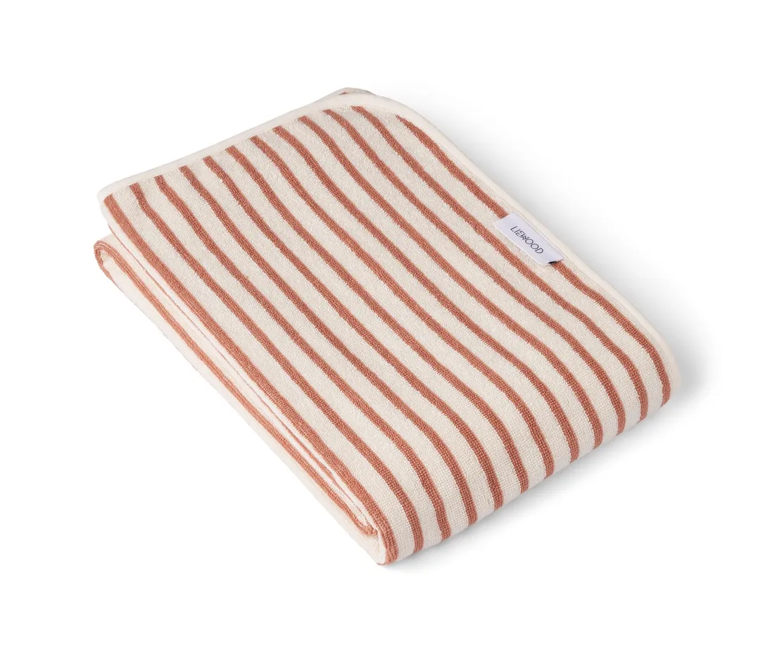 Hansen Frottee Badetuch Streifen Tuscany Creme