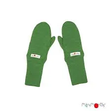 Manymonths Woll-Handschuhe, Long Cuff Mittens - Moss Green
