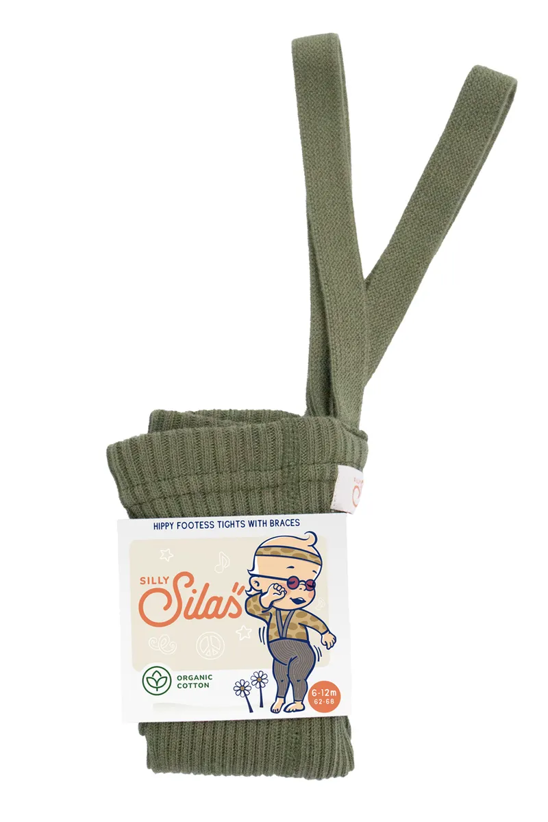 Silly Silas Fusslose Strumpfhose "Hippy" mit Träger | Olive