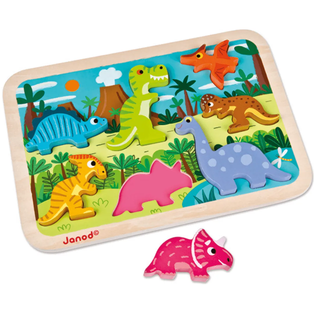 Formenpuzzle Holz Dino