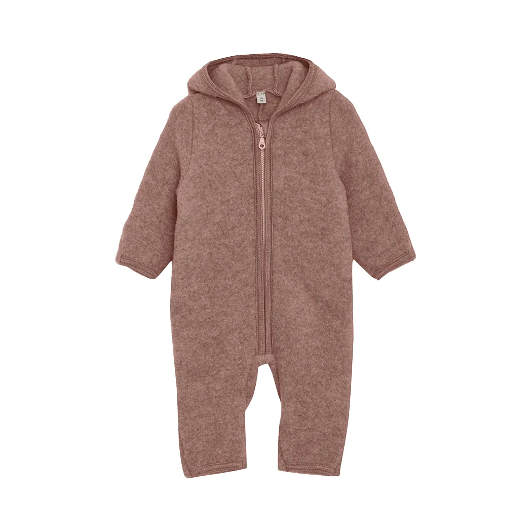 Wollfleece Overall mit Ohren Burlwood
