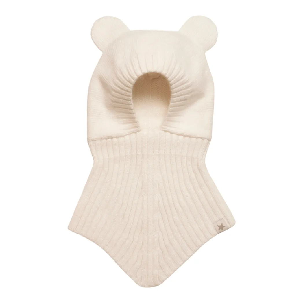 Balaclava mit Ohren aus Wolle Off White