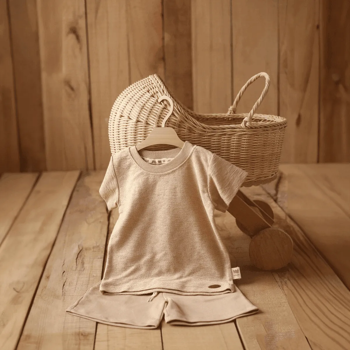 T-Shirt mit Short, 2 teiliges Set - Peach