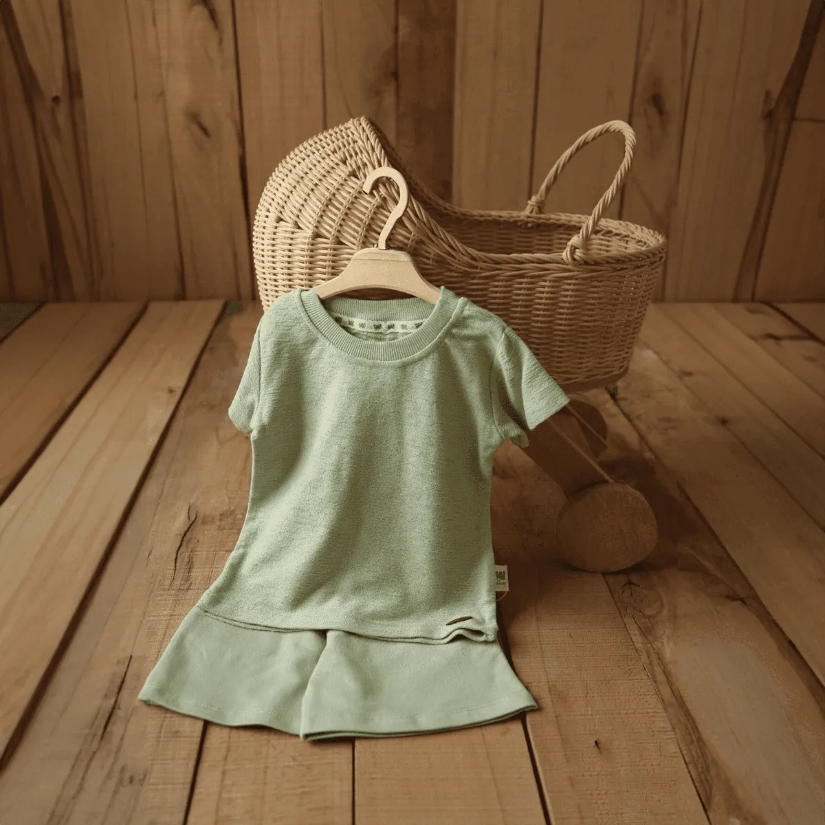 T-Shirt mit Short, 2 teiliges Set - Grün