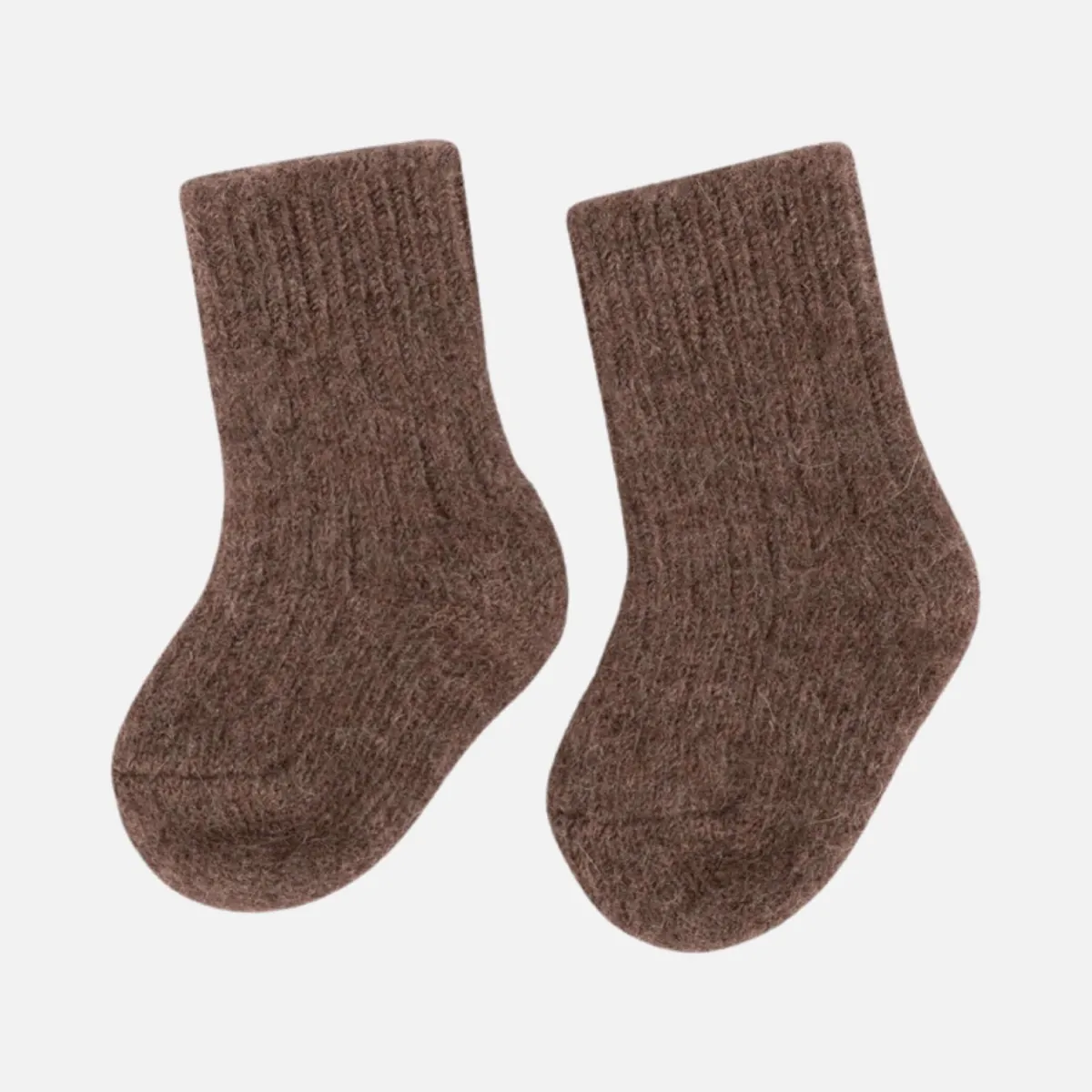 Baby Socken aus Yakwolle Little Steppe - Braun