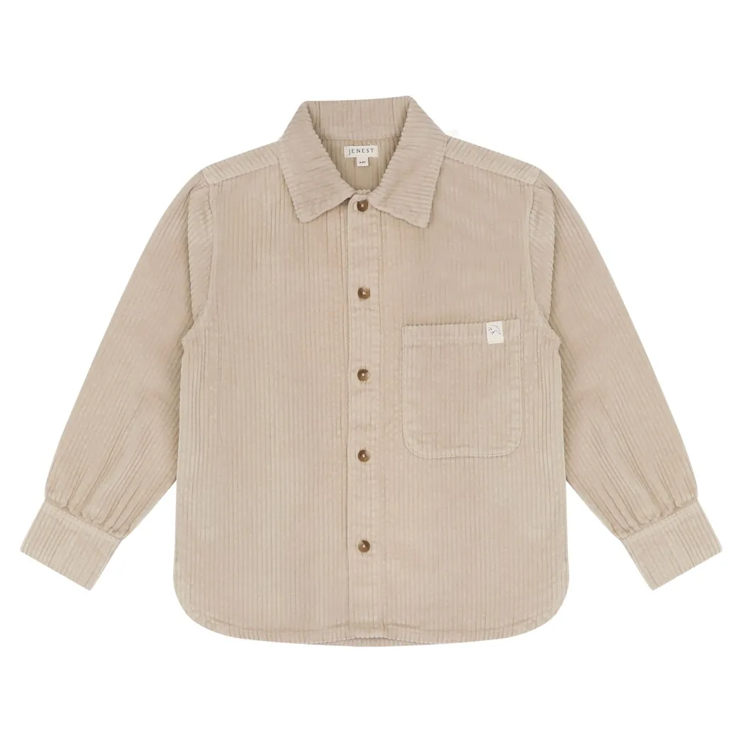 Kordhemd Lef Stone Beige