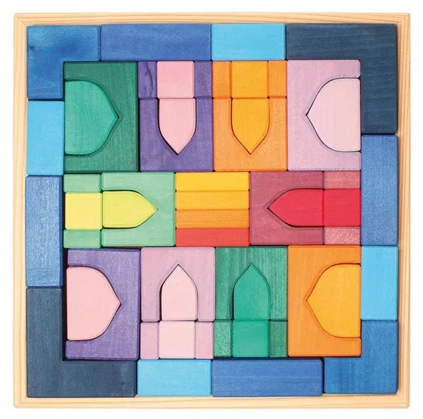 GRIMM’S Baukasten 1001 Nacht – 54 bunte Holzbausteine