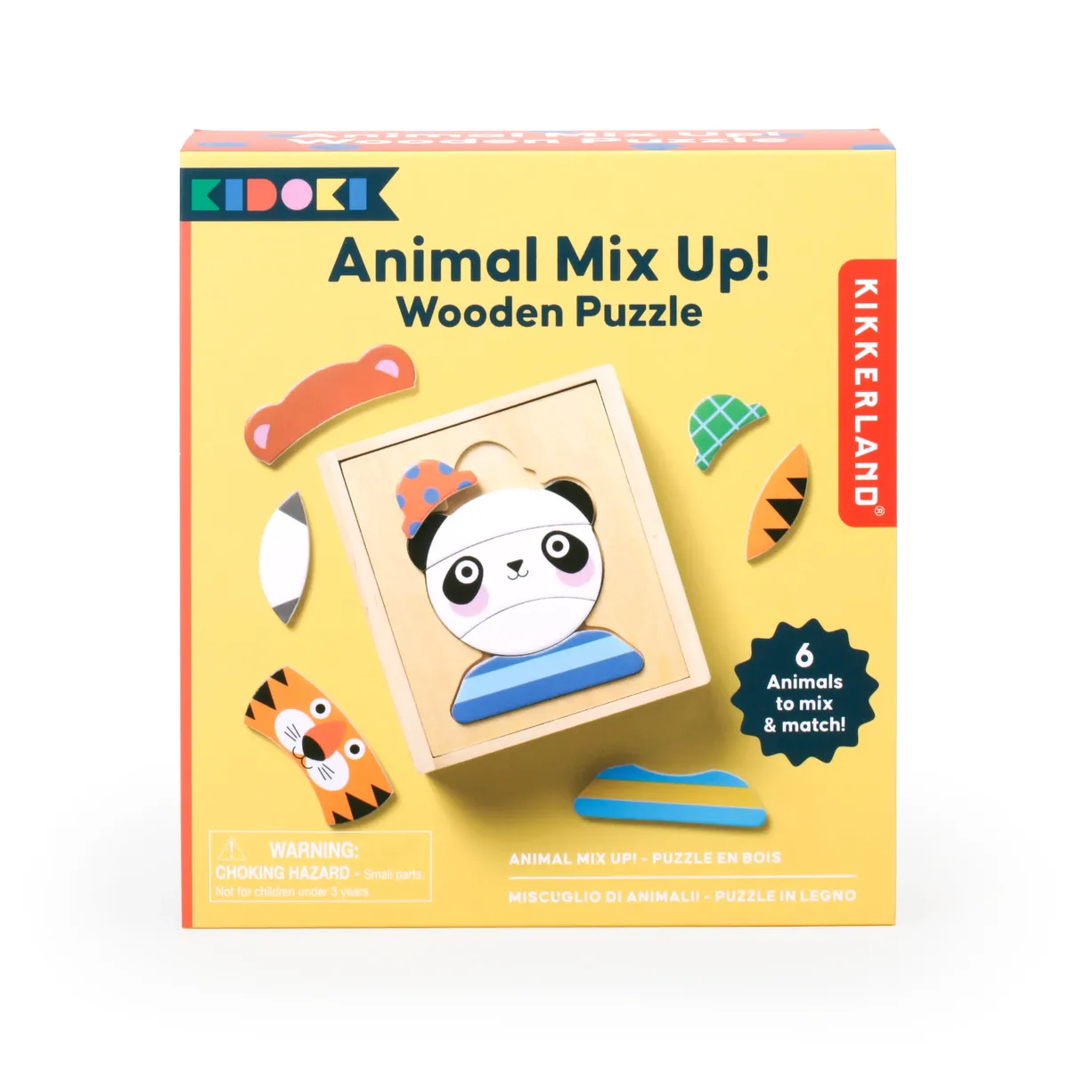 Kikkerland Holz-Puzzle Animal Mix Up
