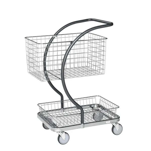 Servierwagen C-Line Einkaufswagen, bis 120kg belastbar, 4 Lenkrollen, grau