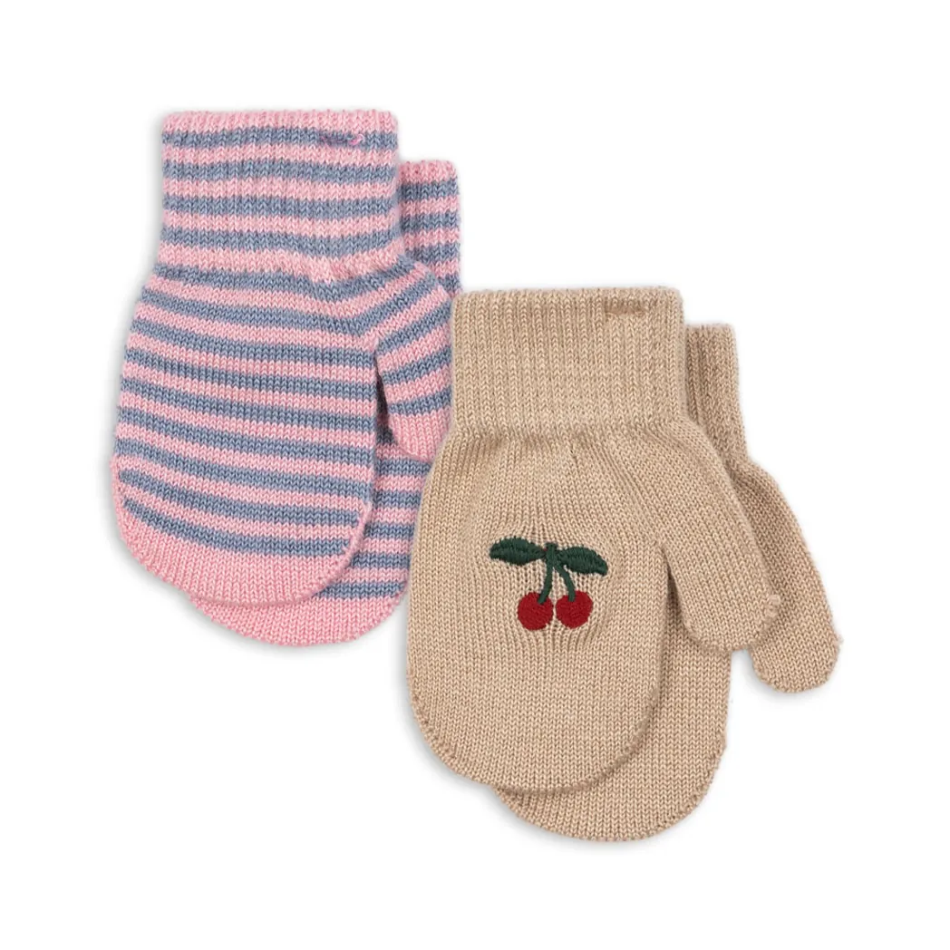 Fäustling Strickhandschuhe Filla 2 Pack Cherry/Stripe