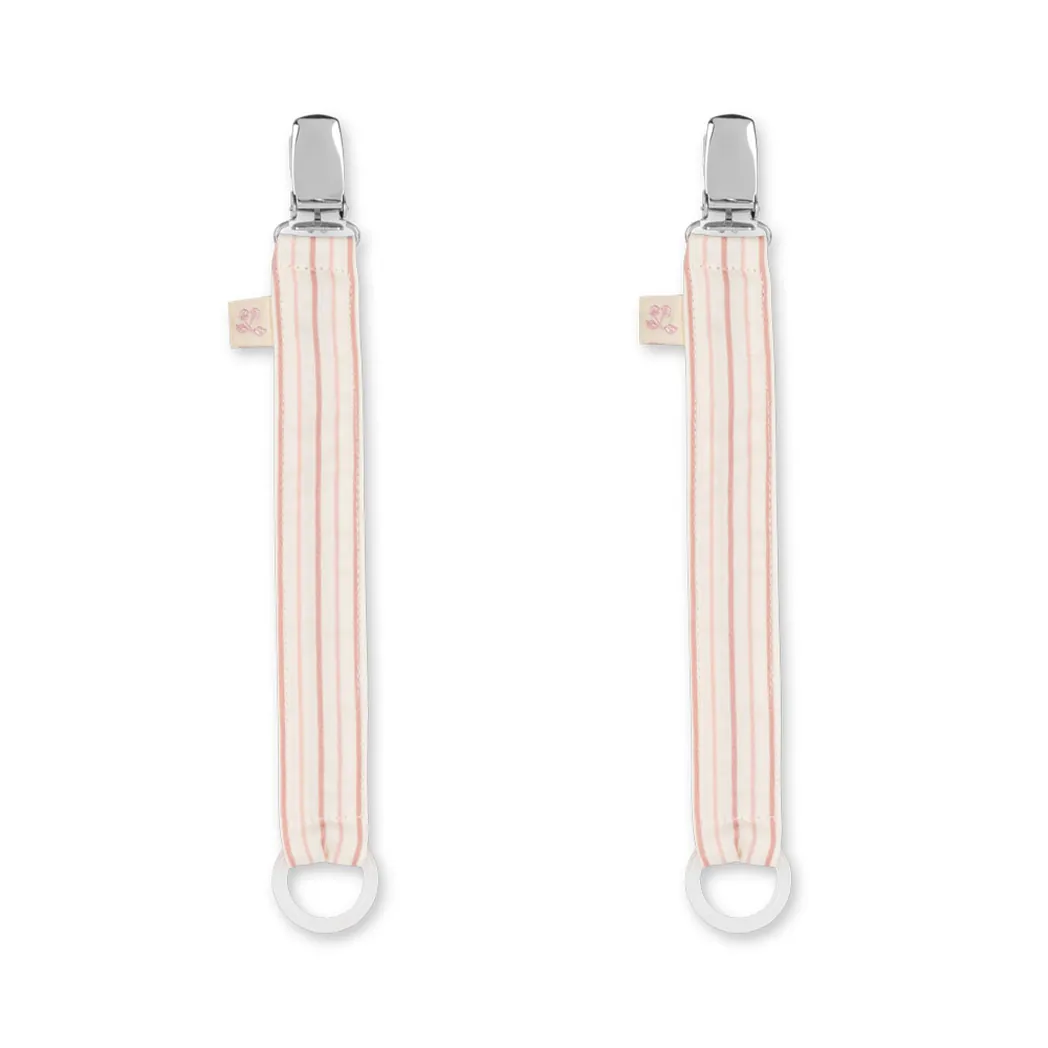 Schnullerkette aus Stoff Stripe Petite Rose 2er Pack
