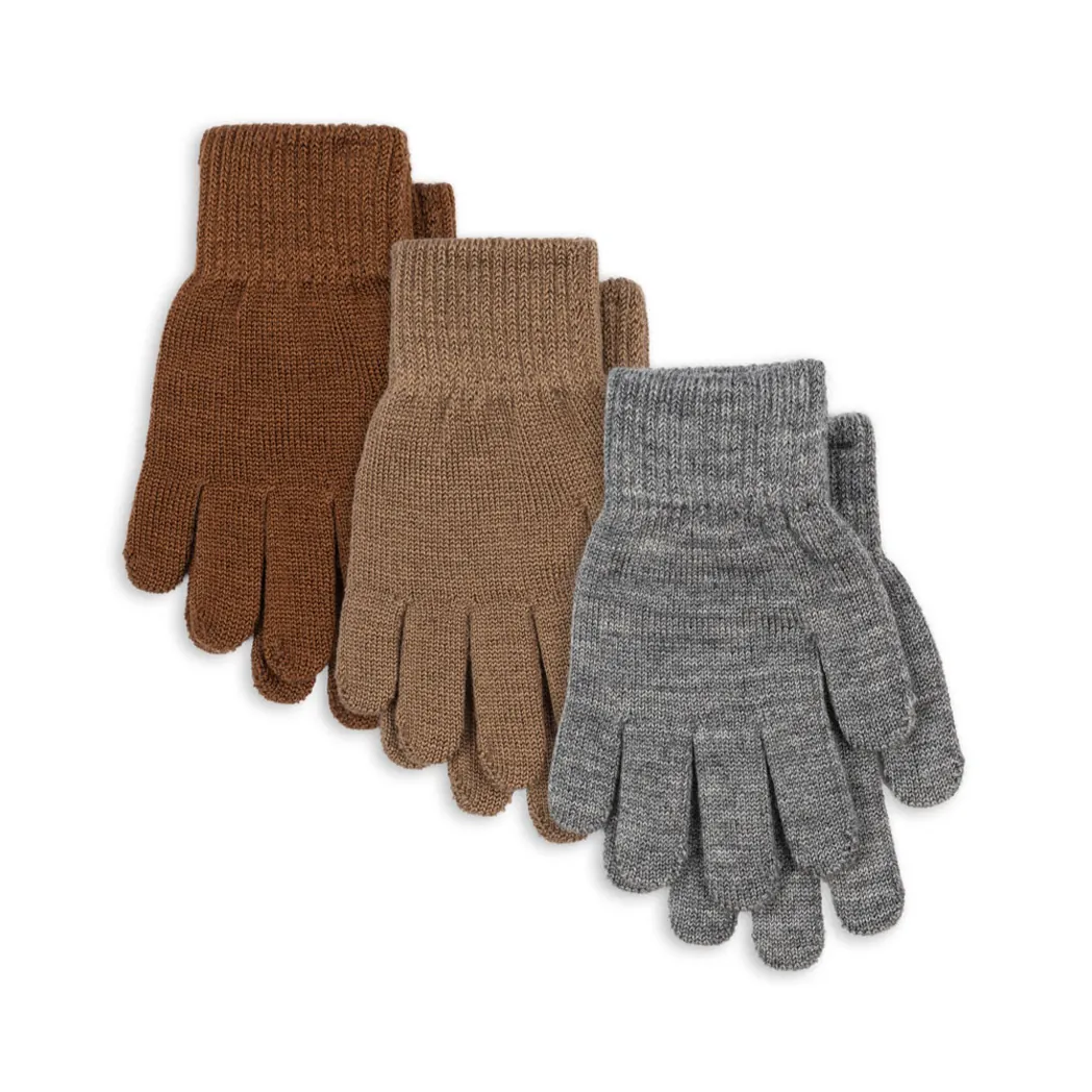 Strickhandschuhe Filla 3 Pack Grey Melange/Beige/Brown