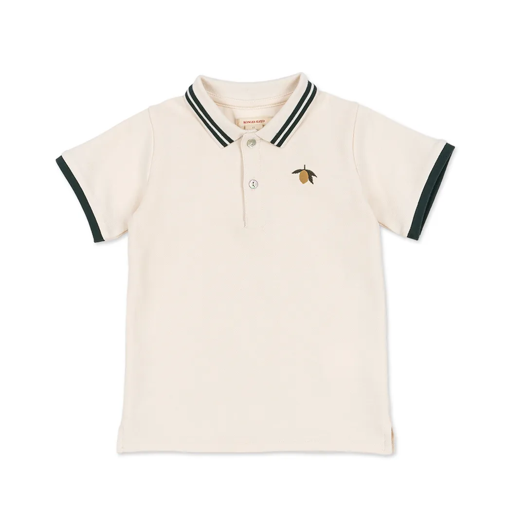 Polo T-Shirt Florian Antique White GOTS