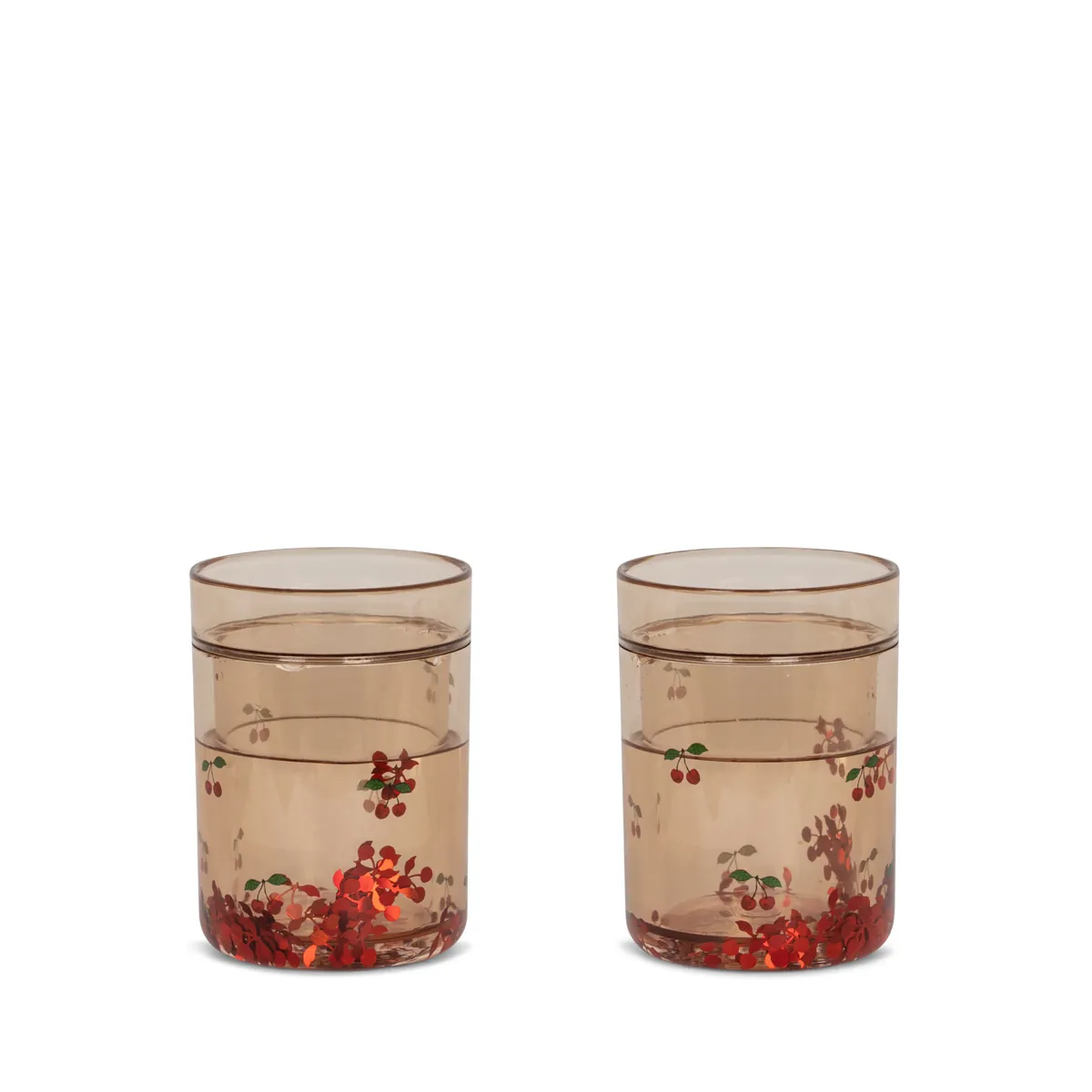 Konges Sløjd Glitzer Becher "Glitter Cups Cherry" 2er Set