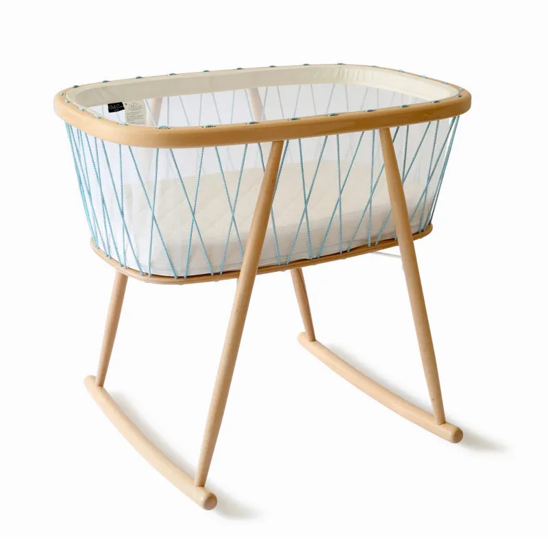 Babywiege Kumi mit Aqua Bänder