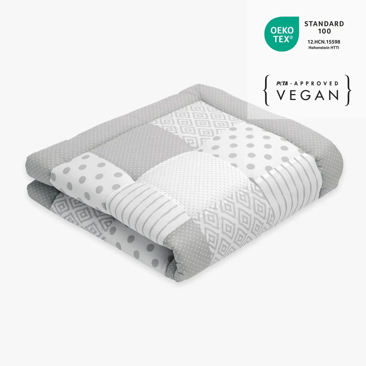 Patchwork Krabbeldecke | Essential Grau