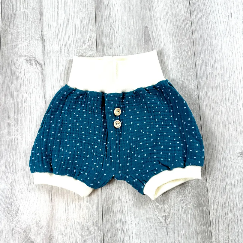 Pumphose Shorts Musselin Gr. 86 Pünktchen