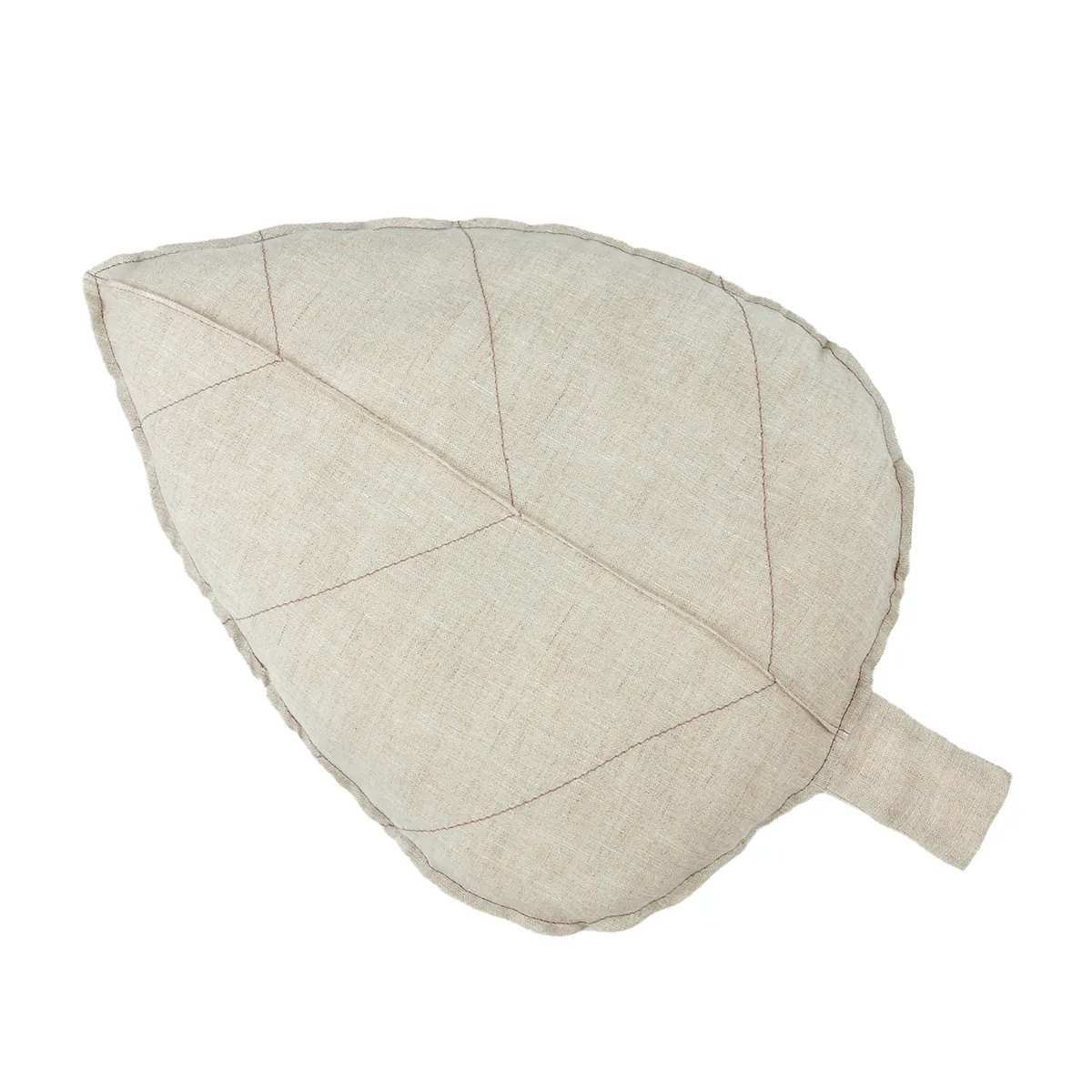 Nobodinoz Leinen Kissen "Leaf" Greige