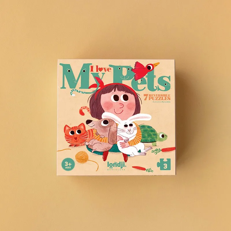 Londji Reversible Puzzle "I Love My Pets“