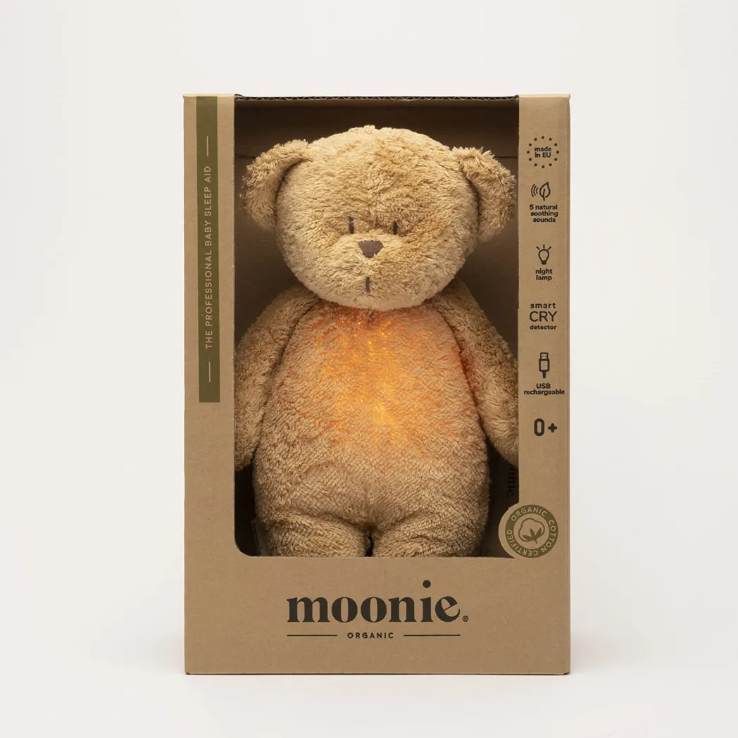 Moonie Teddybär mit Licht "The organic Humming Bear" Cappuccino 2.0