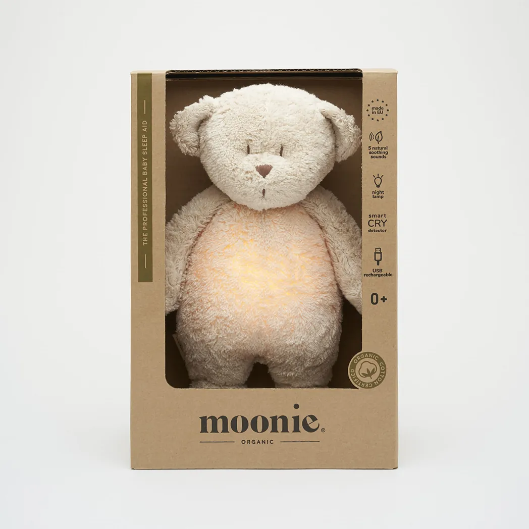 Moonie Teddybär mit Licht "The organic Humming Bear" Sand 2.0