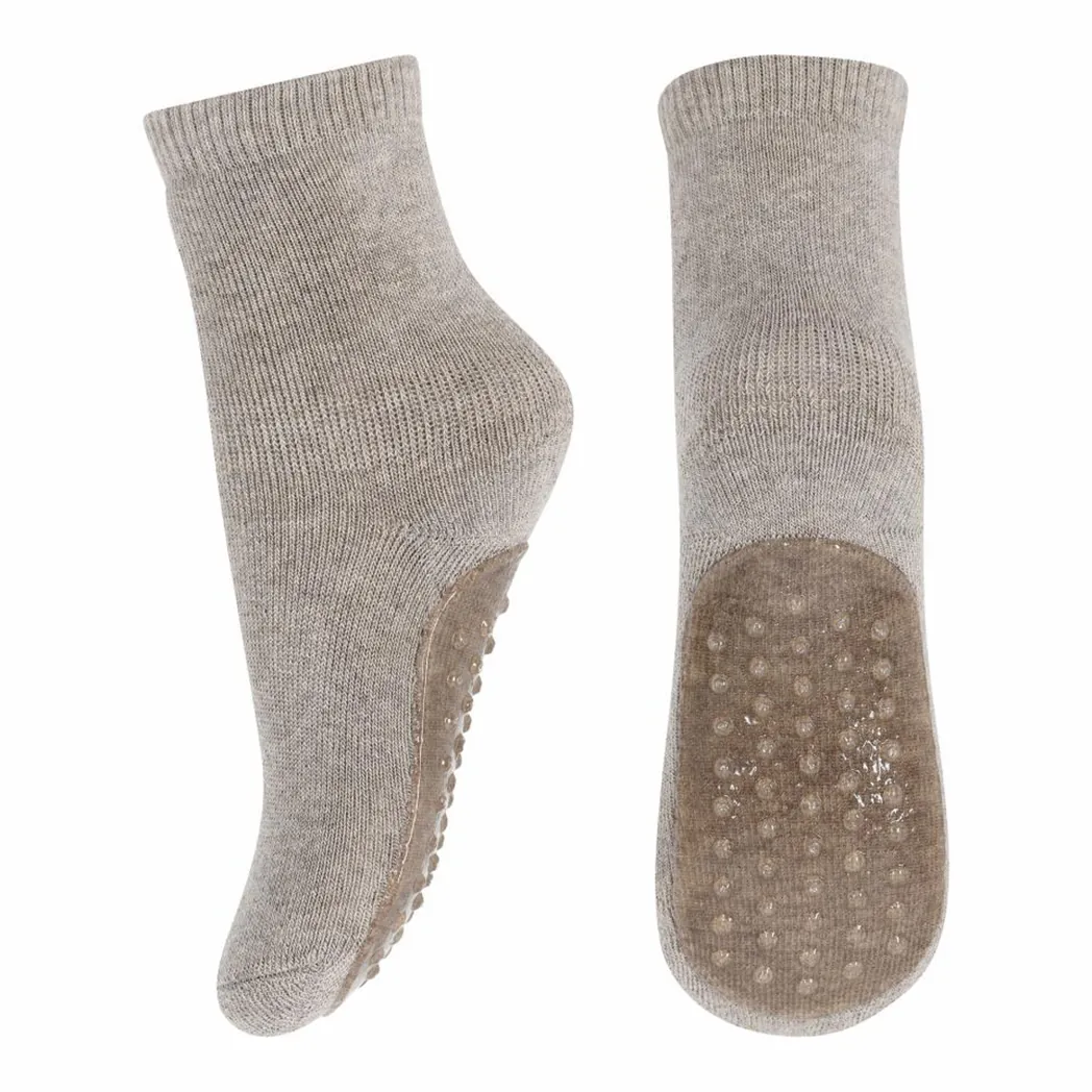Anti Rutsch Socken Light Brown Melange