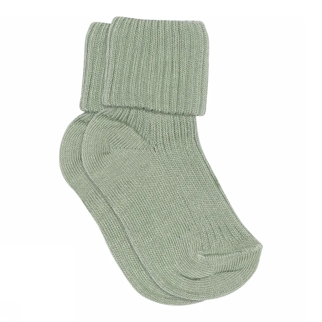 Gerippte Baby Socken Granite Green