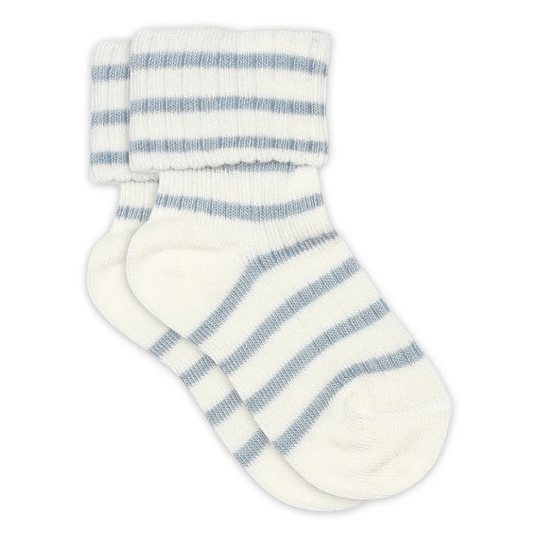 Gestreifte Baby Baumwollsocken Kallie Dusty Blue