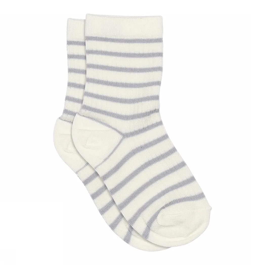 Gestreifte Baumwollsocken Kallie Lavender Sky